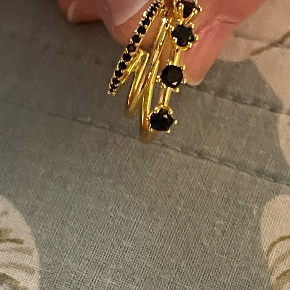 Gold and Black Regal Statement hoop earrings with Ornate Design